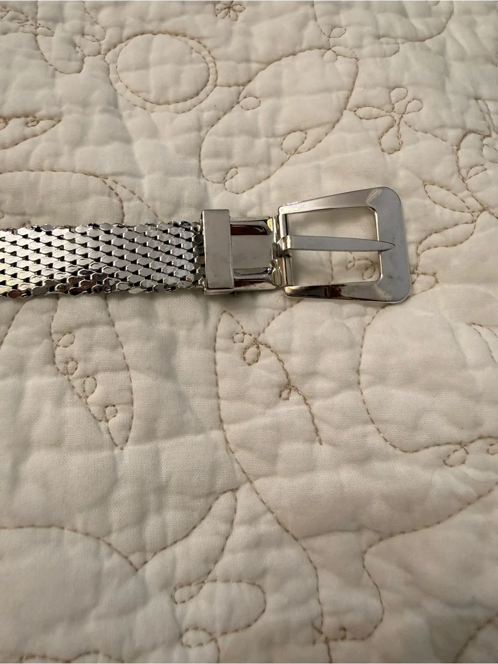 Whiting & Davis Silver Mesh Adjustable Women's Belt